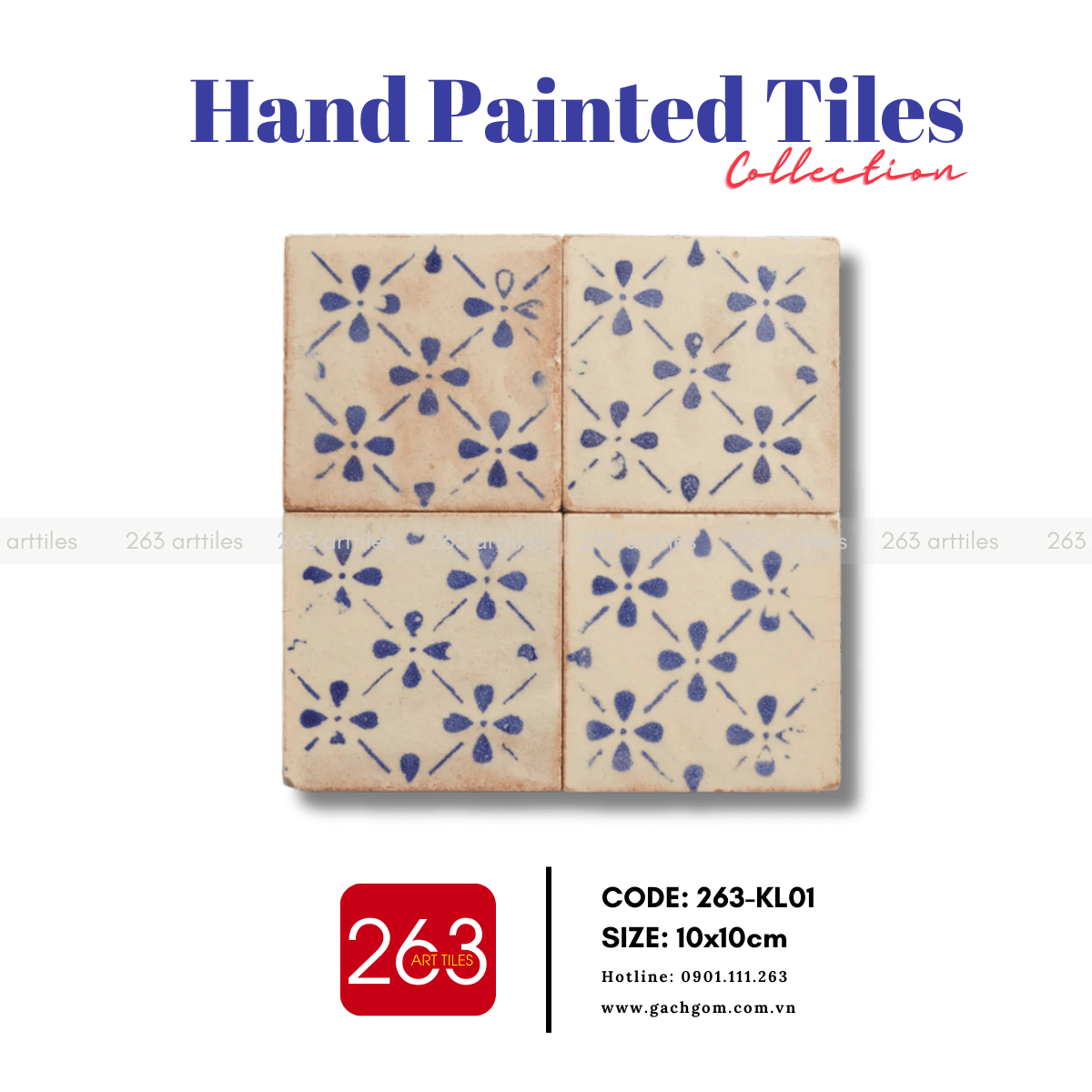 Gạch gốm vẽ tay 263-KL01 - Ảnh 2