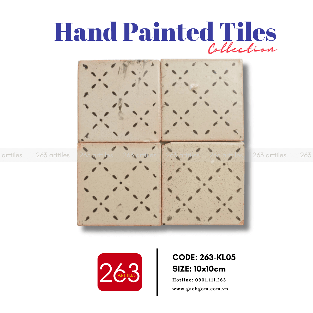 Gạch gốm vẽ tay 263-KL05 - Ảnh 2